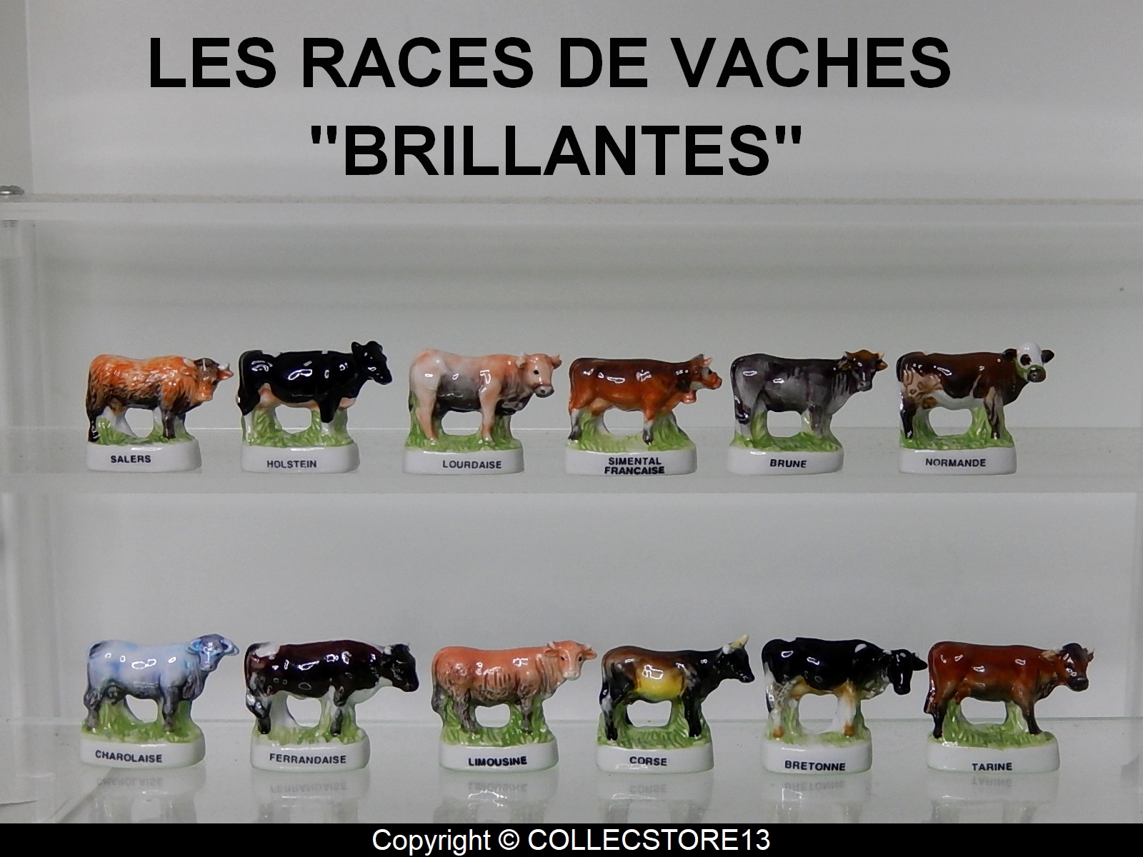 SERIE COMPLETE DE FEVES LES VACHES BRILLANTES Fèves de collection