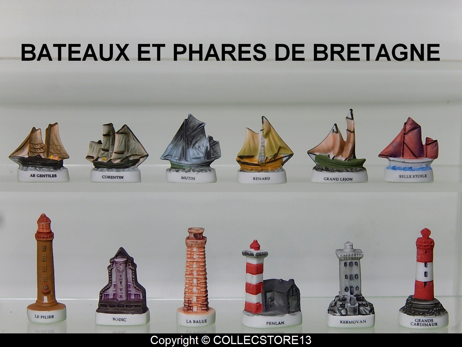 Serie Complete De Feves Phares Et Bateaux De Bretagne Mat F Ves De