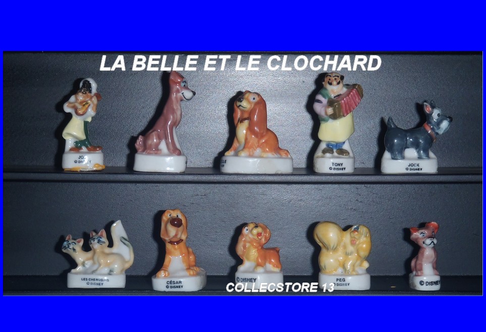 SERIE COMPLETE DE FEVES LA BELLE ET LE CLOCHARD DISNEY Fèves de