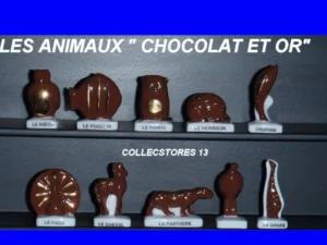 SERIE COMPLETE DE FEVES LES ANIMAUX STYLISES "FILET OR"