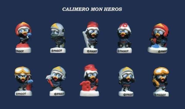 SERIE COMPLETE DE FEVES CALIMERO MON HEROS -POMPIERS
