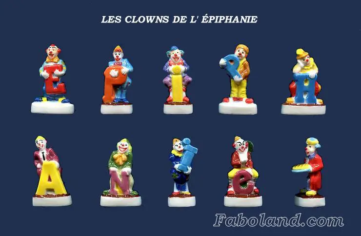 SERIE COMPLETE DE FEVES LES CLOWNS DE L'EPIPHANIE -LE CIRQUE - Fèves de  collection - CollectStore