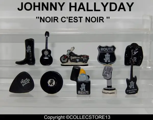 SERIE COMPLETE DE FEVES JOHNNY HALLYDAY "NOIR C'EST NOIR " 2020
