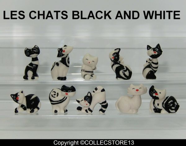 SERIE COMPLETE DE FEVES LES CHATS BLACK AND WHITE 2020