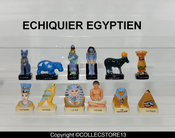 SERIE COMPLETE DE FEVES L'ECHIQUIER EGYPTIEN MAT BRILLANT OR