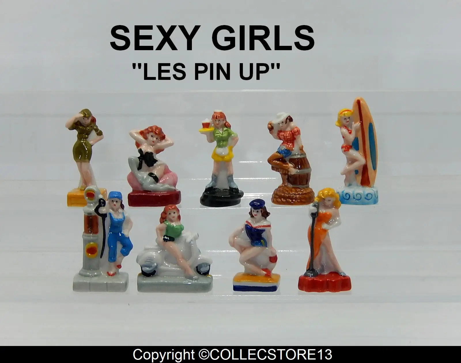 SERIE COMPLETE DE FEVES SEXY GIRLS - LES PIN UP - Fèves de collection -  CollectStore