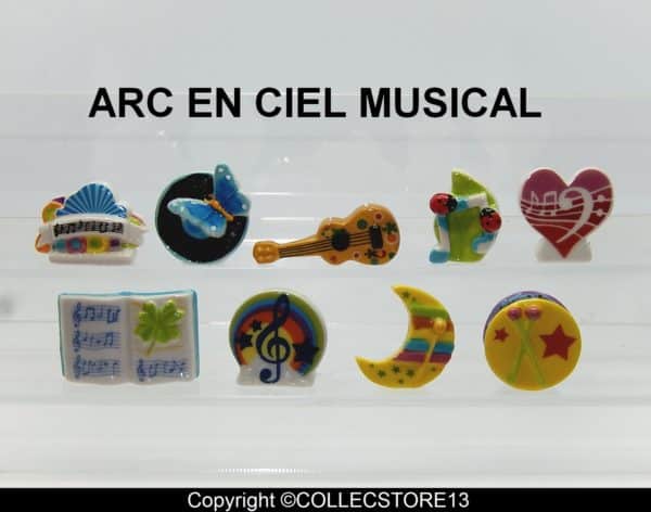 SERIE COMPLETE DE FEVES ARC EN CIEL MUSICAL