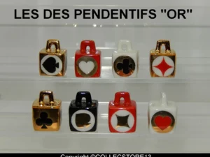 SERIE COMPLETE DE FEVES LES DES PENDENTIFS  "OR" THIBAULT BERGERON