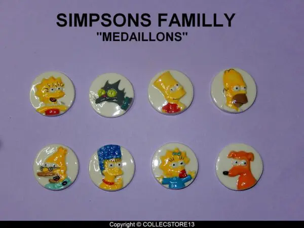 SERIE COMPLETE DE FEVES LES SIMPSONS FAMILLY MEDAILLONS