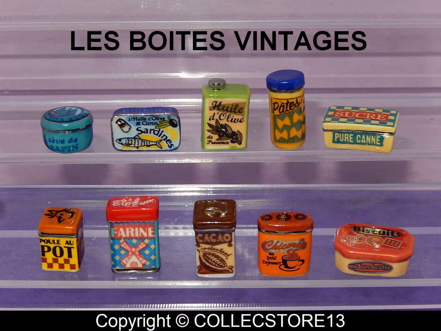 SERIE COMPLETE DE FEVES LES BOITES VINTAGES 2021 - Fèves de collection