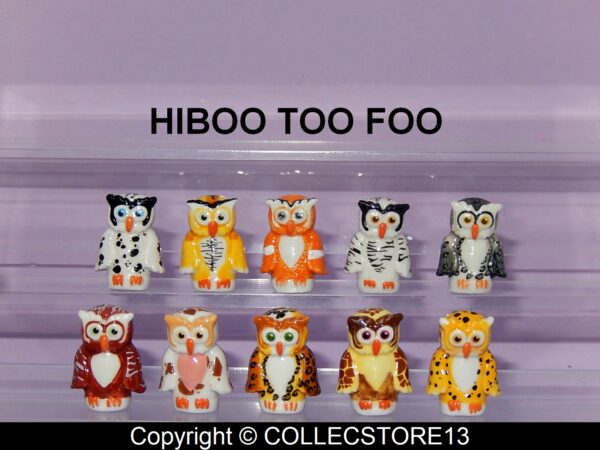 SERIE COMPLETE DE FEVES HIBBOO TOO FOO -CHOUETTES-HIBOUX