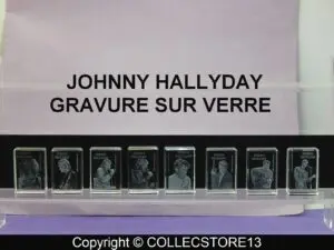 SERIE COMPLETE DE FEVES JOHNNY HALLYDAY TOUT EN GRAVURE 2021 - FEVES EN VERRE GRAVE