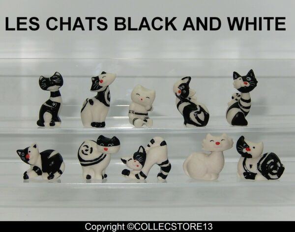 SERIE COMPLETE DE FEVES LES CHATS BLACK AND WHITE