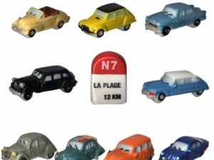 SERIE COMPLETE DE FEVES ROUTE NATIONALE 7-2CV-4L- 4CV -TRACTION -DS