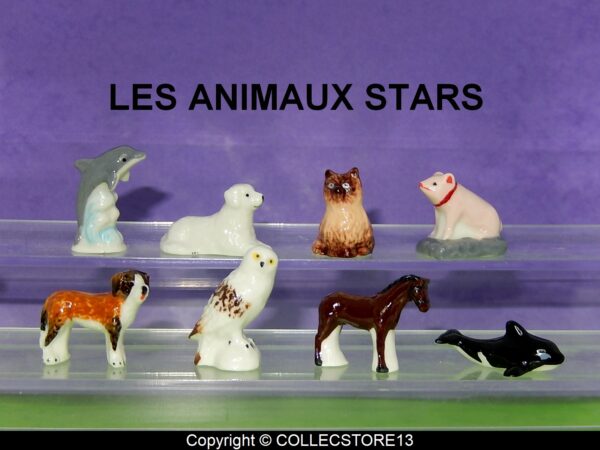 SERIE COMPLETE DE FEVES LES ANIMAUX STARS 2023-COCHONS-CHATS -CHIENS-CHEVAL