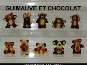 SERIE COMPLETE DE FEVES LES OURSONS GUIMAUVE ET CHOCOLAT