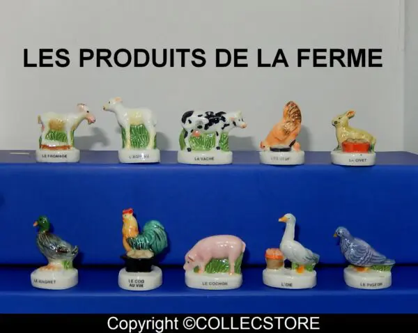 SERIE COMPLETE DE FEVES LES PRODUITS DE LA FERME-ANIMAUX-