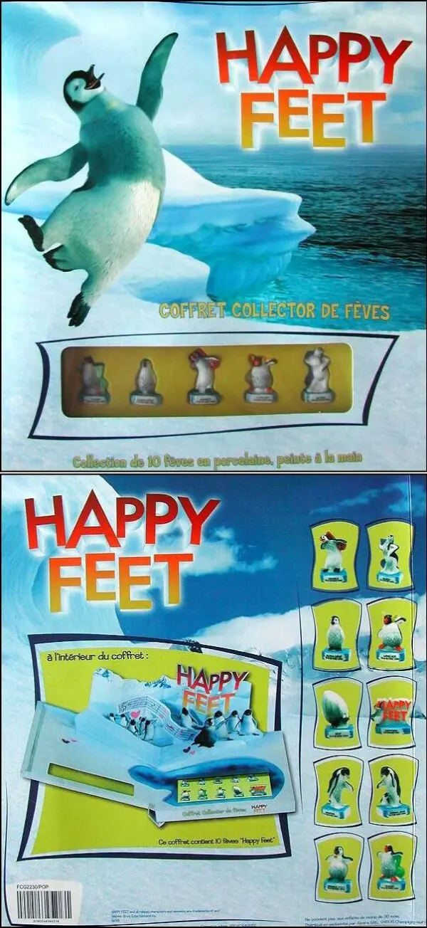 SERIE COMPLETE DE FEVES EN COFFRET HAPPY FEET - LES PINGOUINS