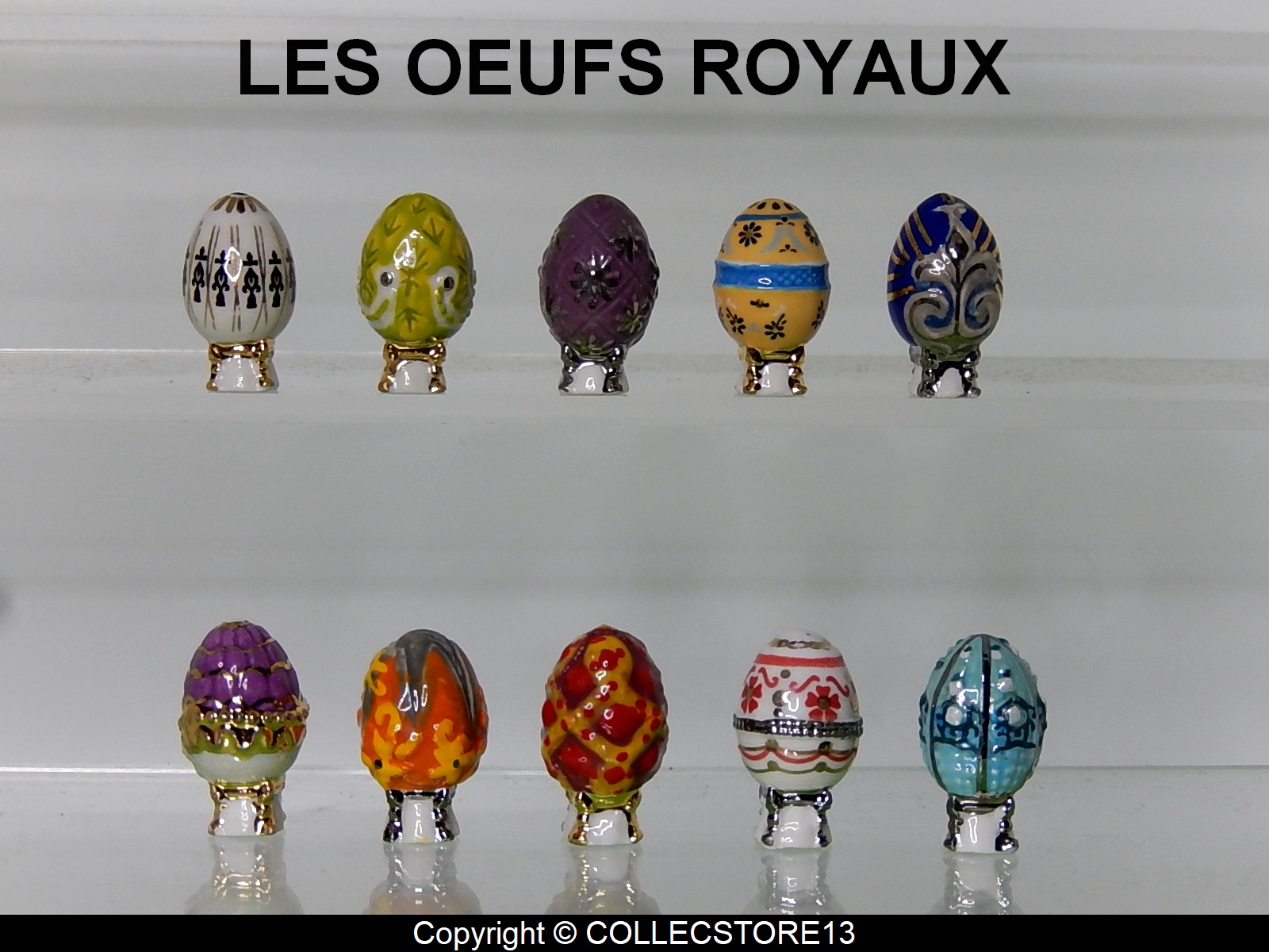 Serie Complete De Feves Les Oeufs Royaux Faberges Filet Or Et