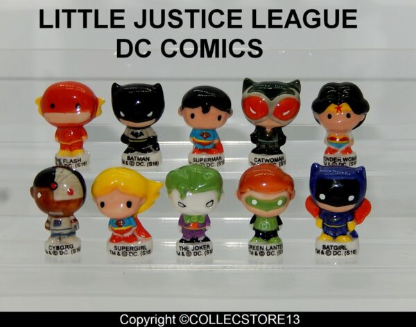 SERIE COMPLETE DE FEVES LITTLE JUSTICE LIGUES-BATMAN-SUPERMAN-FLASH