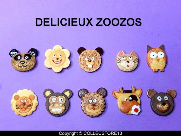 SERIE COMPLETE DE FEVES LES DELICIEUX ZOOZOS -ANIAMUX BISCUITS-GALETTES