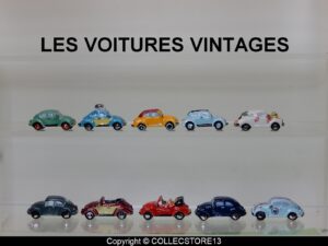 SERIE COMPLETE DE FEVES LES VOITURES VINTAGES-COX VW
