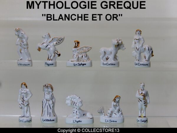 DVO1 SERIE COMPLETE DE FEVES LA MYTHOLOGIE GREQUE BLANCHE ET OR