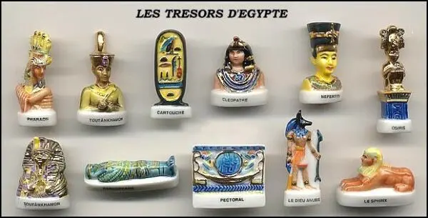 SERIE COMPLETE DE FEVES LES TRESORS DE L'EGYPTE - FILET OR