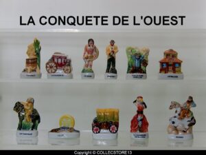 SERIE COMPLETE DE FEVES LA CONQUETE DE L'OUEST -FAR WEST-COWBOYS-INDIENS