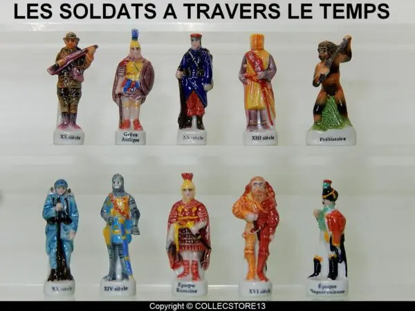 SERIE COMPLETE DE FEVES LES SOLDATS A TRAVERS LE TEMPS
