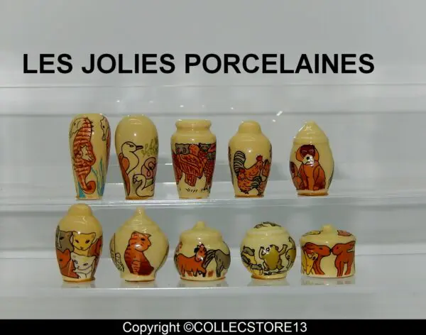 SERIE COMPLETE DE FEVES LES JOLIES PORCELAINES-VASES-POTS