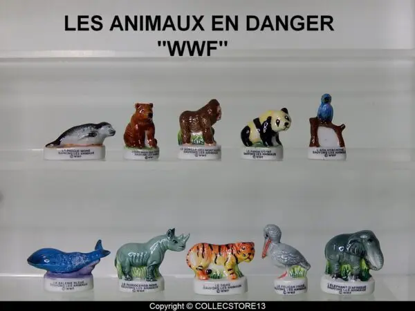 SERIE COMPLETE DE FEVES LES ANIMAUX EN DANGER - WWF