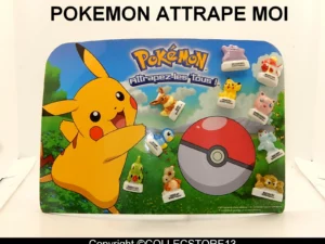 SERIE COMPLETE DE FEVES POKEMONS ATTRAPE MOI SUR SON SUPPORT  CARTON