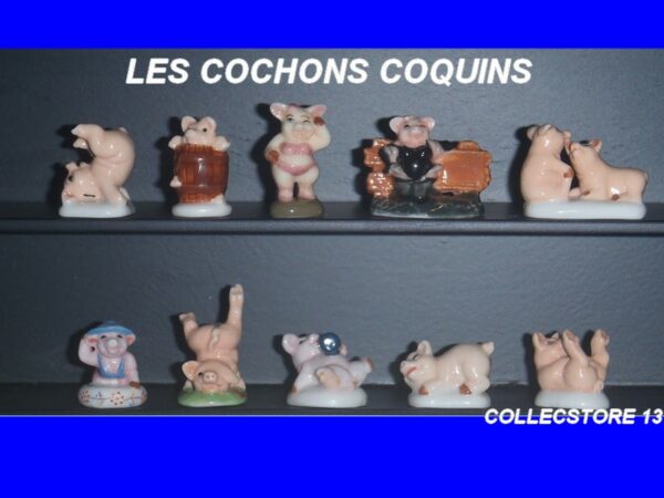 SERIE COMPLETE DE FEVES LES COCHONS COQUINS