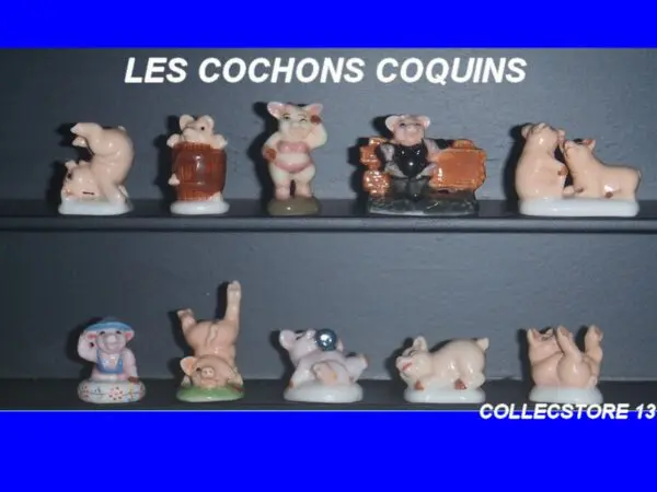 SERIE COMPLETE DE FEVES LES COCHONS COQUINS