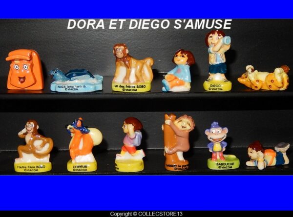 SERIE COMPLETE DE FEVES DORA ET DIEGO