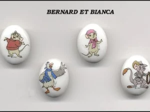 SERIE COMPLETE DE FEVES BERNARD ET BIANCA MEDAILLONS - DISNEY -OCCASION