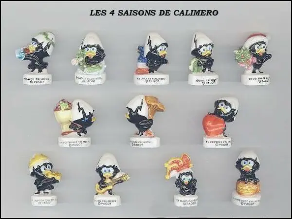 SERIE COMPLETE DE FEVES CALIMERO -LES 4 SAISONS