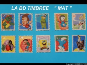 DVO1 LA BD TIMBREE MAT -SCHTROUMPFS-GASTON LAGAFFE