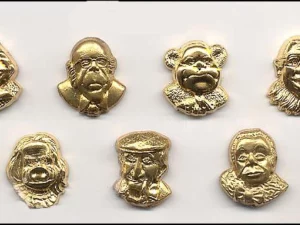 SERIE COMPLETE DE FEVES LE BEBETES SHOW METAL DORE