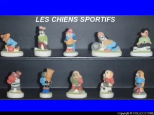 SERIE COMPLETE DE FEVES LES CHIENS SPORTIFS