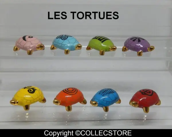 SERIE COMPLETE DE FEVES 2025 LES TORTUES FILET OR