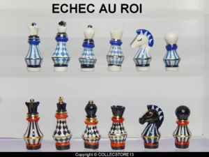 ECHEC AU ROI -JEU D'ECHEC - FILET OR ET PLATINE
