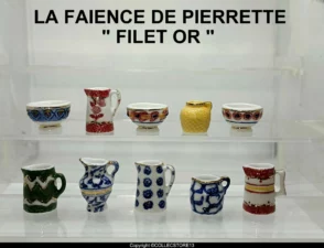 LES FAIENCES DE PIERRETTE - FILET OR -BOLS -POTS-VASES